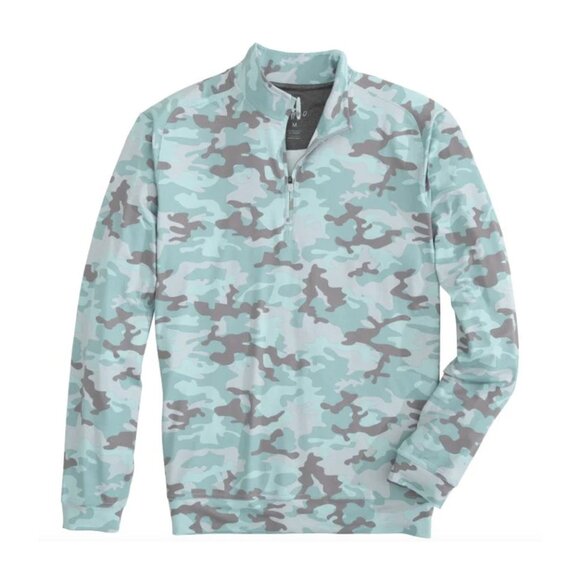 Johnnie-O Titan Camo PREP-FORMANCE 1/4 Zip Golf Pullover in Cay (Grey/Green), L - Picture 1 of 11